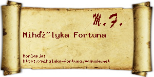 Mihályka Fortuna névjegykártya
